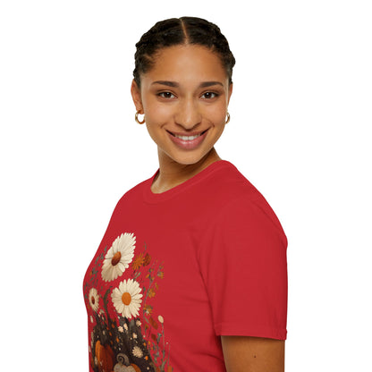 Autumn Harvest Floral Pumpkin Unisex T-Shirt