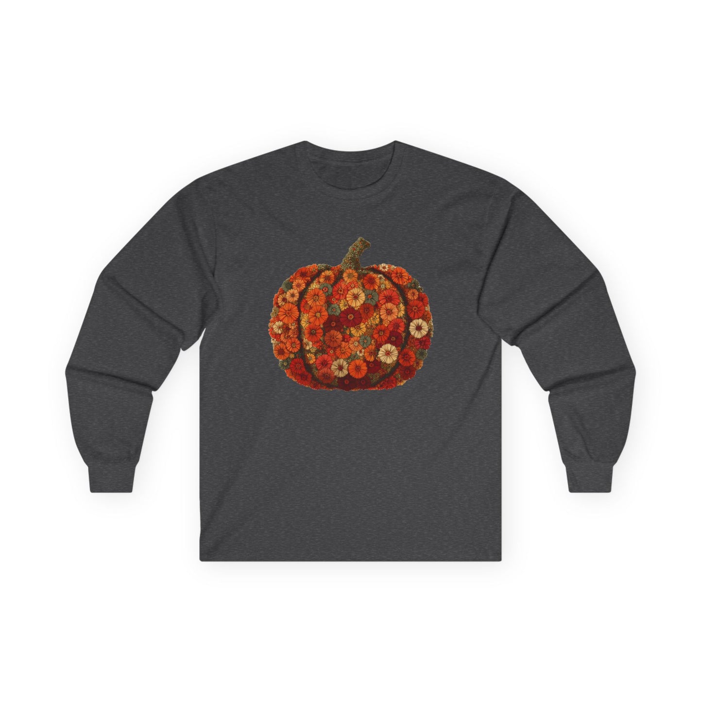 Floral Pumpkin Long-Sleeve Unisex T-Shirt