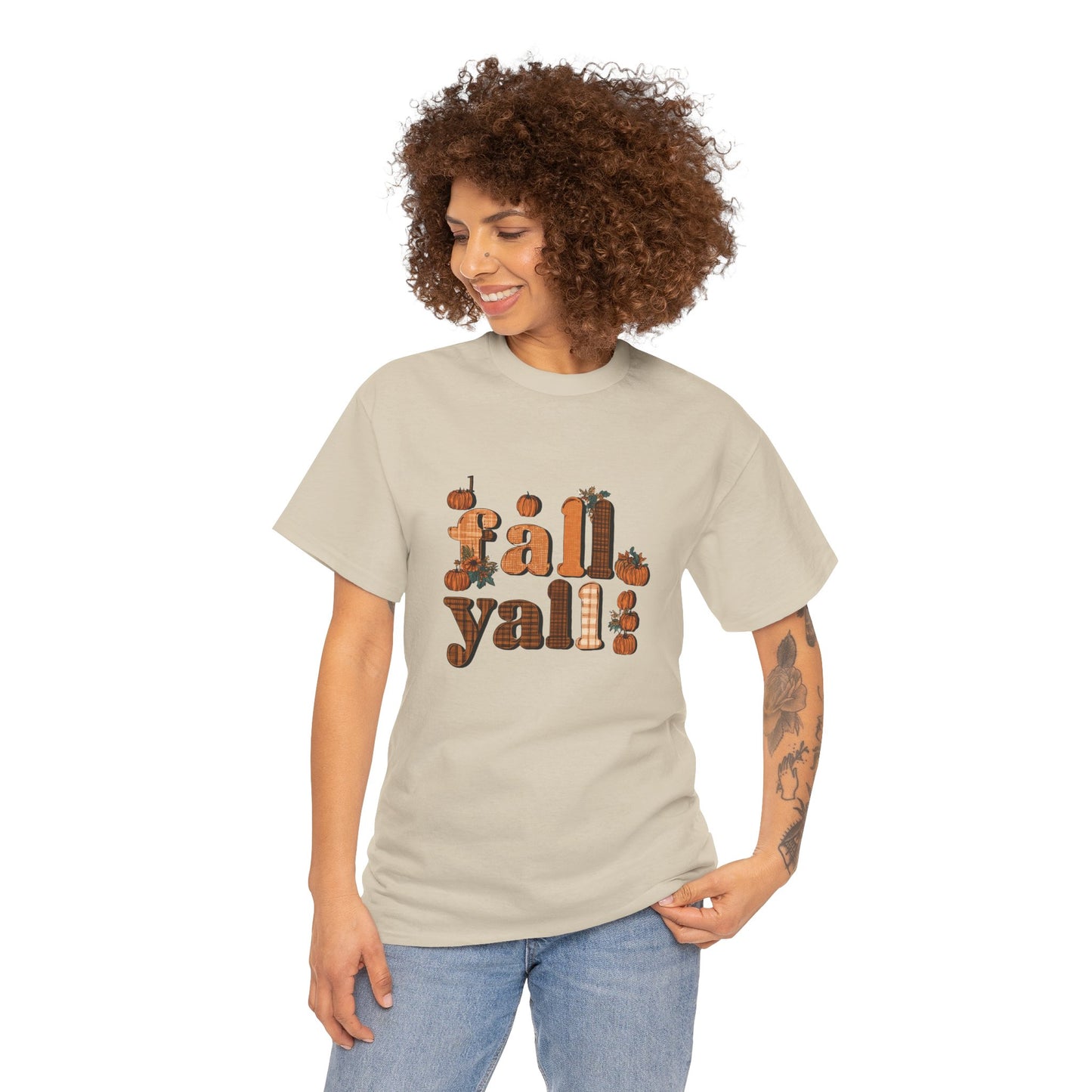 Fall Y'all Rustic Plaid Accent T-Shirt