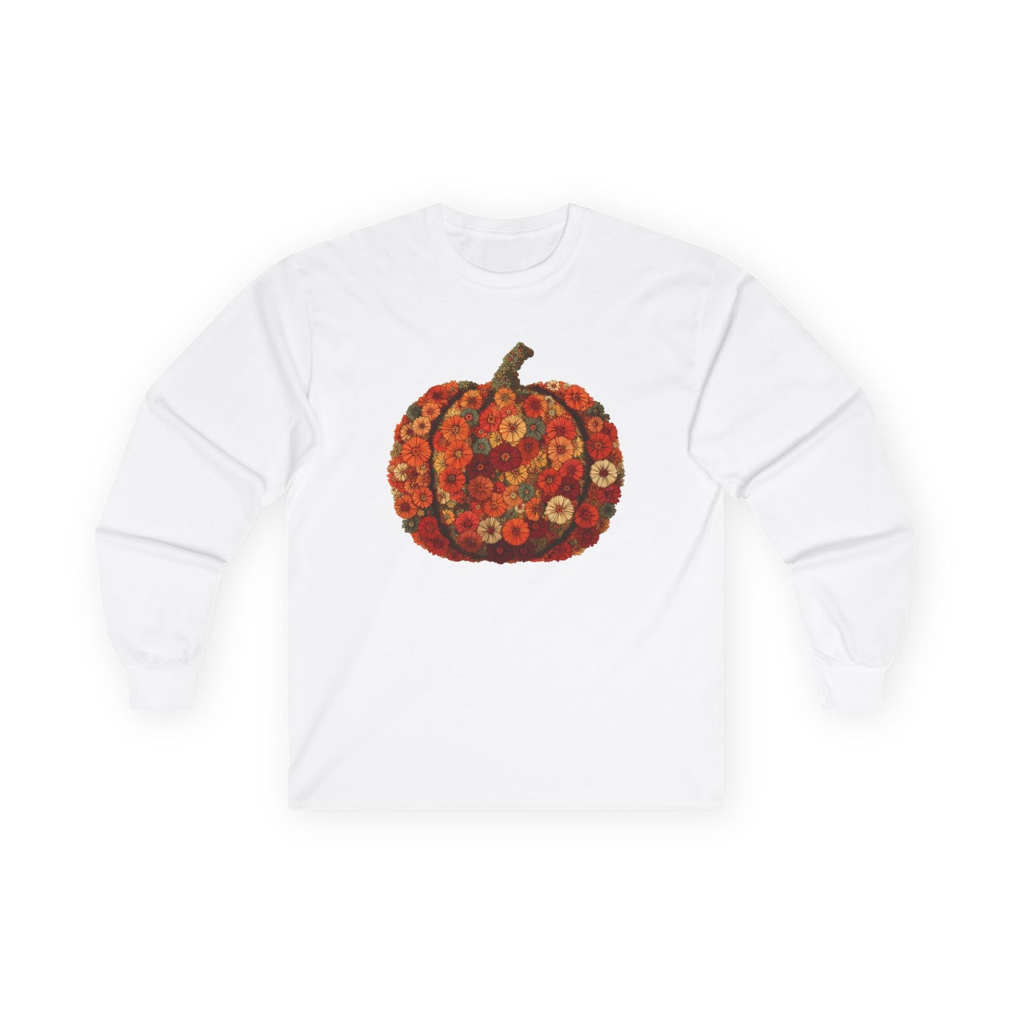 Floral Pumpkin Long-Sleeve Unisex T-Shirt