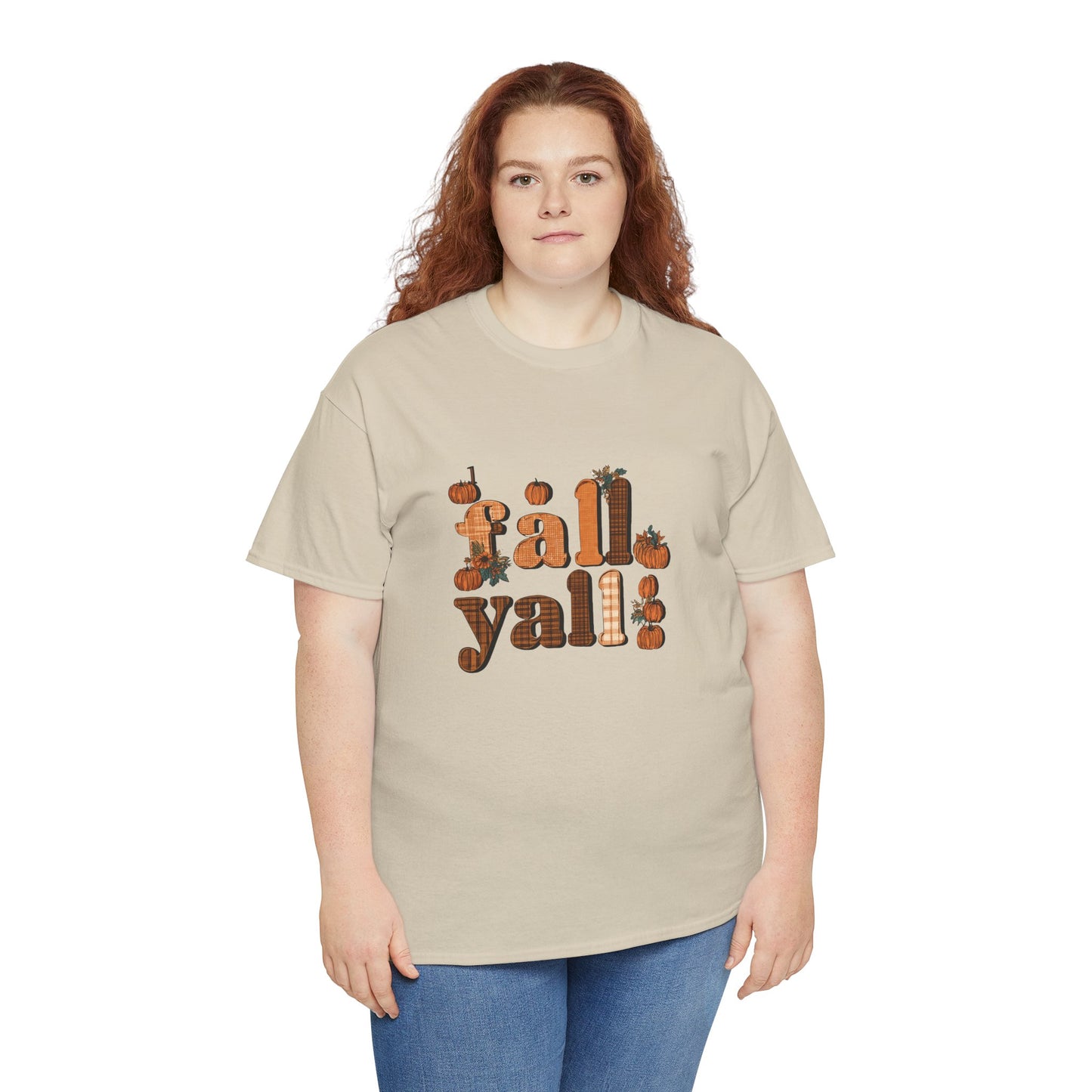 Fall Y'all Rustic Plaid Accent T-Shirt