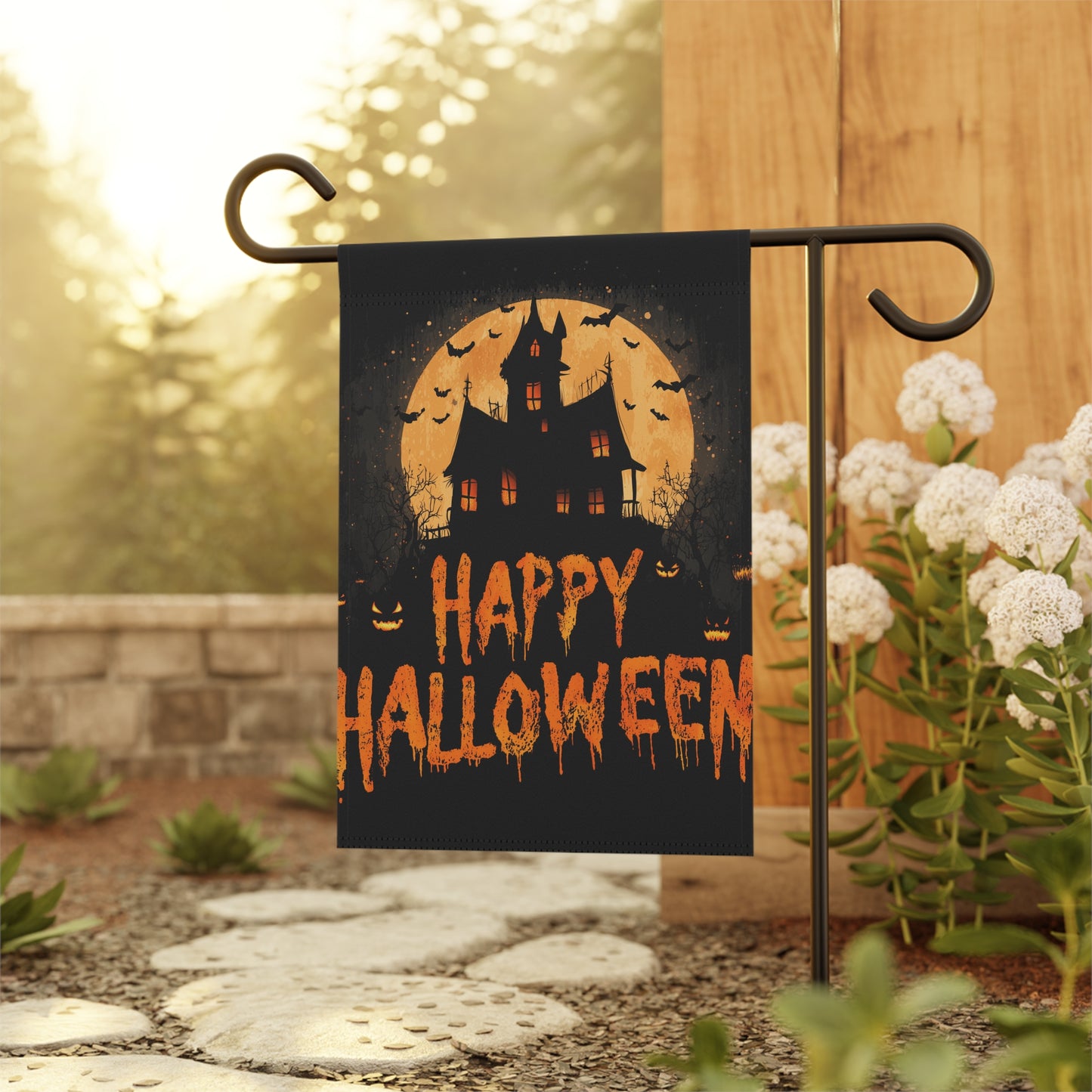 Halloween Garden Banner, Spooky Outdoor Decor, Party & Home Decoration, Yard Sign for Fall Celebrations, Seasonal Greetings