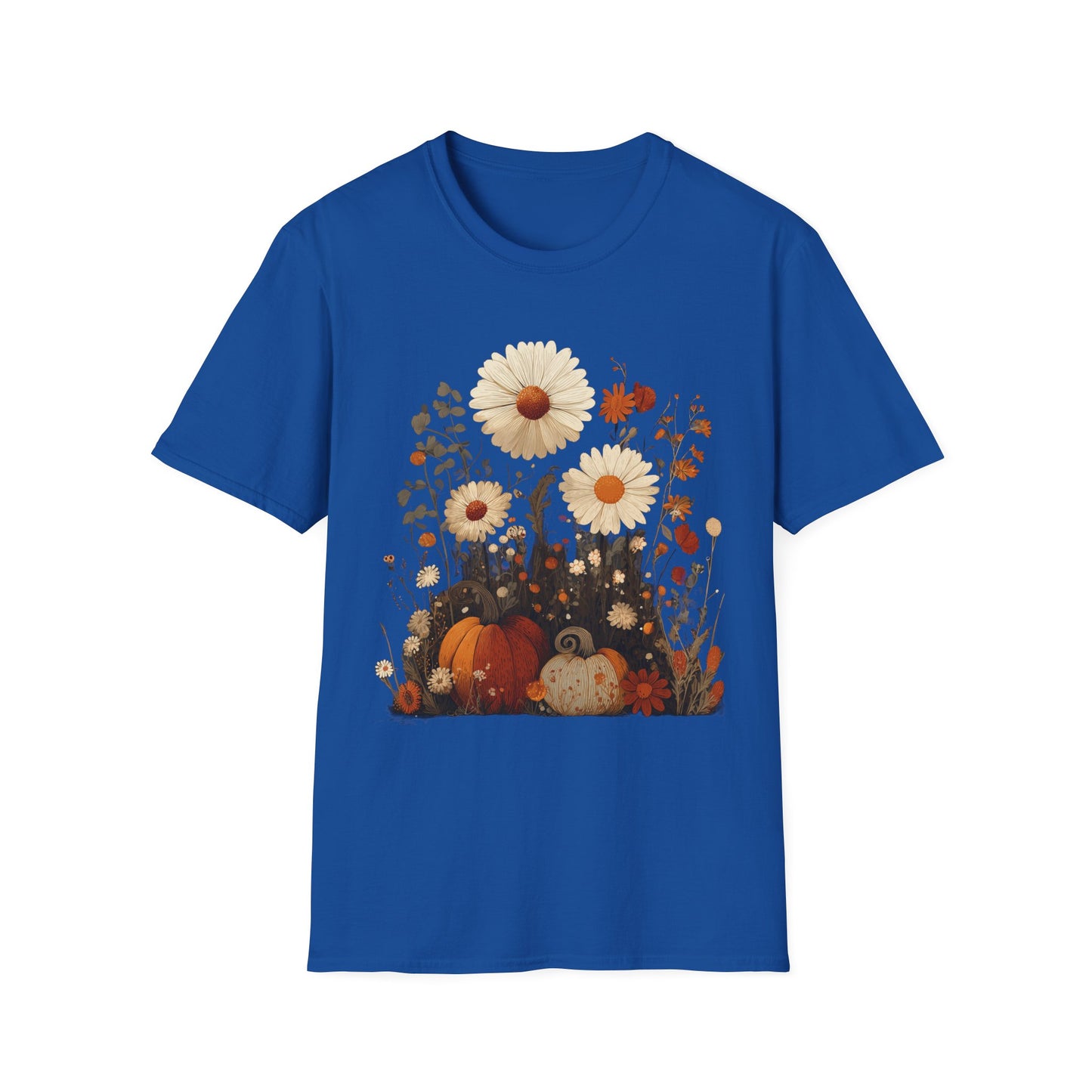 Autumn Harvest Floral Pumpkin Unisex T-Shirt